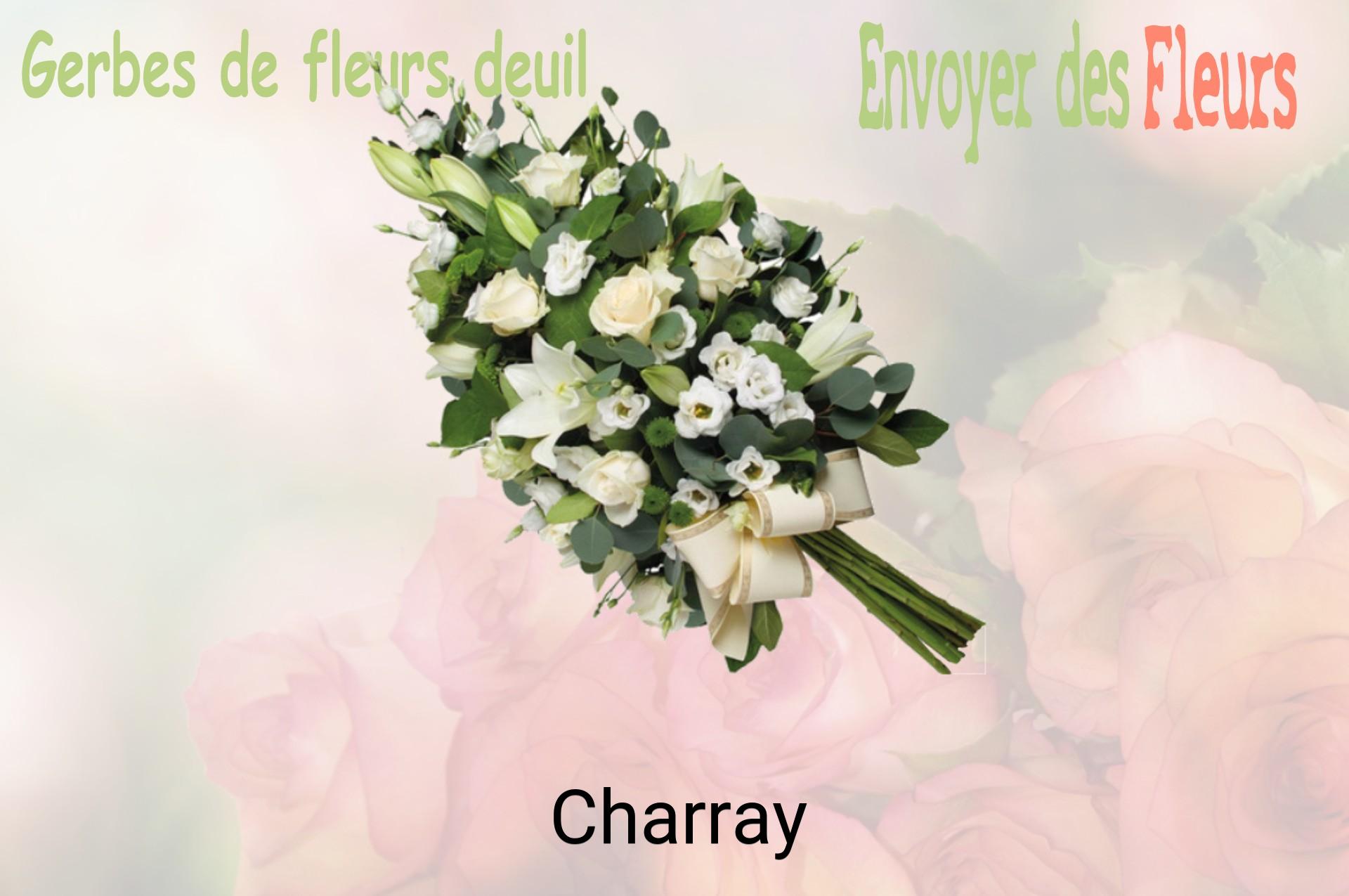 Gerbe de fleurs de deuil livrée à Charray
